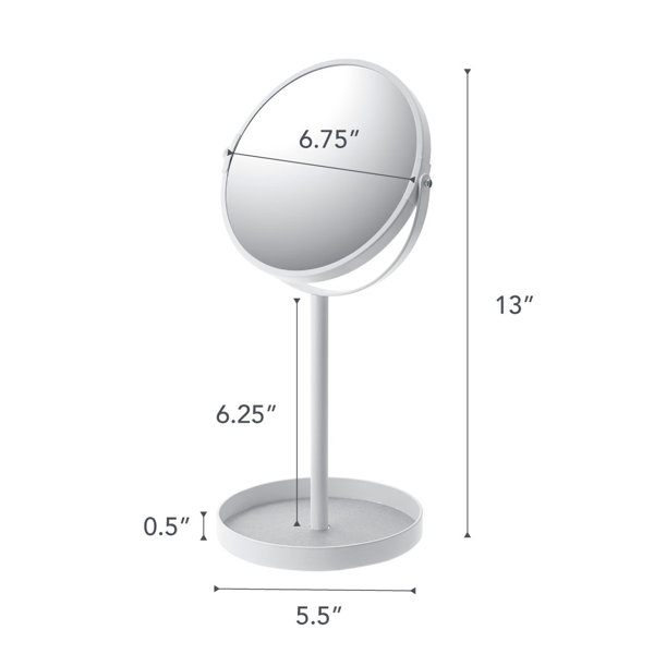 Yamazaki USA Yamazaki Home Round Standing Mirror Bathroom And